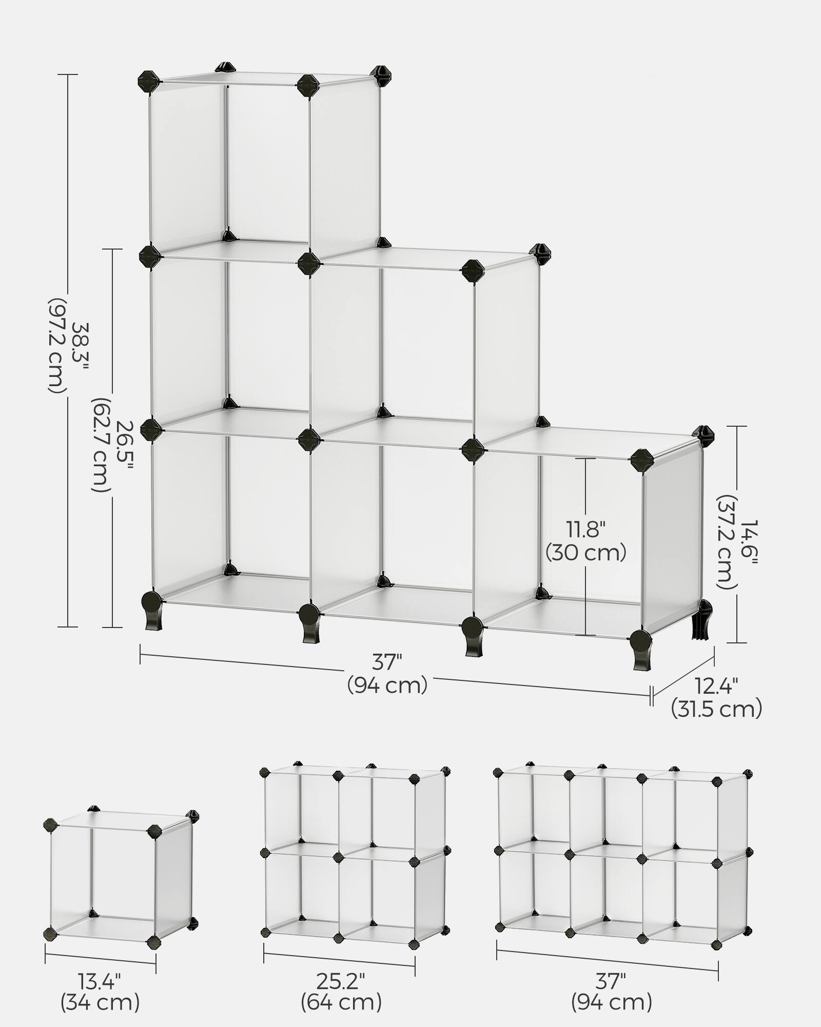 (97.2 38.3" cm) (62.7 26.5" cm) 11.8" (30 cm) (37.2 14.6" cm) 37" (94 cm) 12.4" (31.5 cm) 13.4" (34 cm) 25.2" (64 cm) 37" (94 cm)
