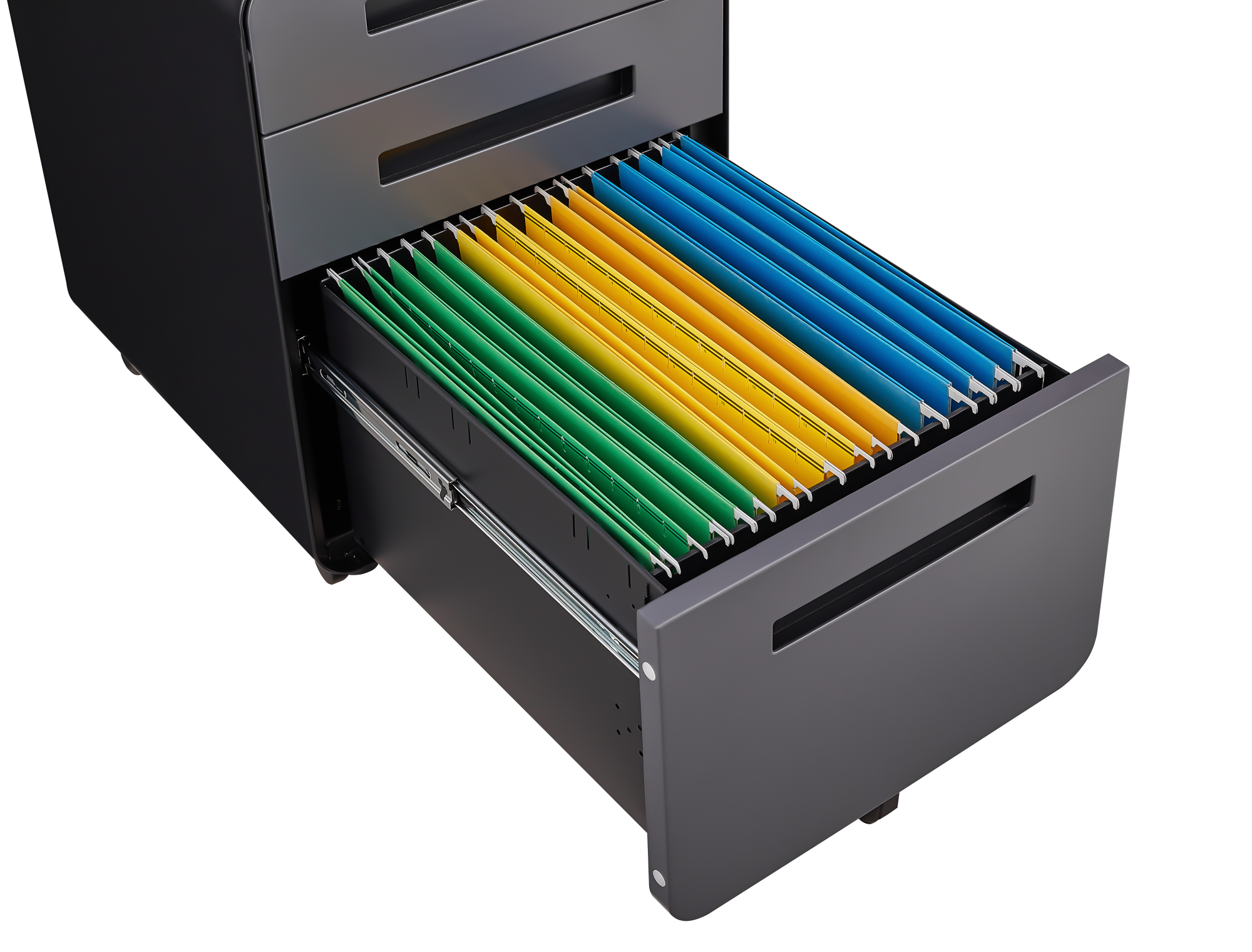 Alt View 1. GOODSILO - 3-Drawer Mobile File Cabinet Under Desk - Versatile Storage for Legal/Letter/A4 Files, Anti-Tilting, Steel - Dark Grey.