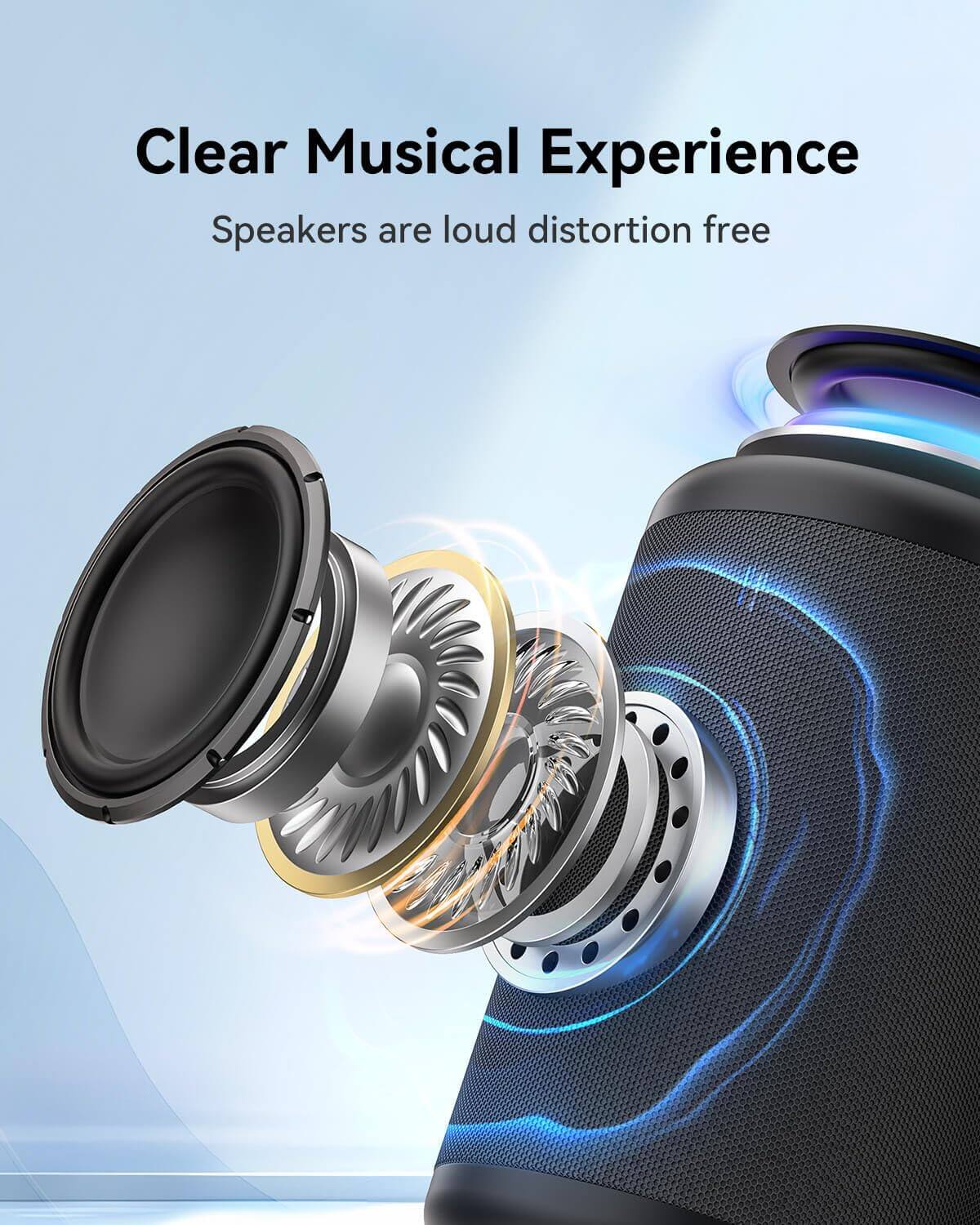 Clear Musical Experience  
Speakers are loud distortion free