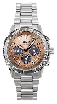 Citizen - Promaster Sky Chronograph Stainless Steel Dial Eco-Drive Diver's CA4664-60X 200M Men's Watch - Brown