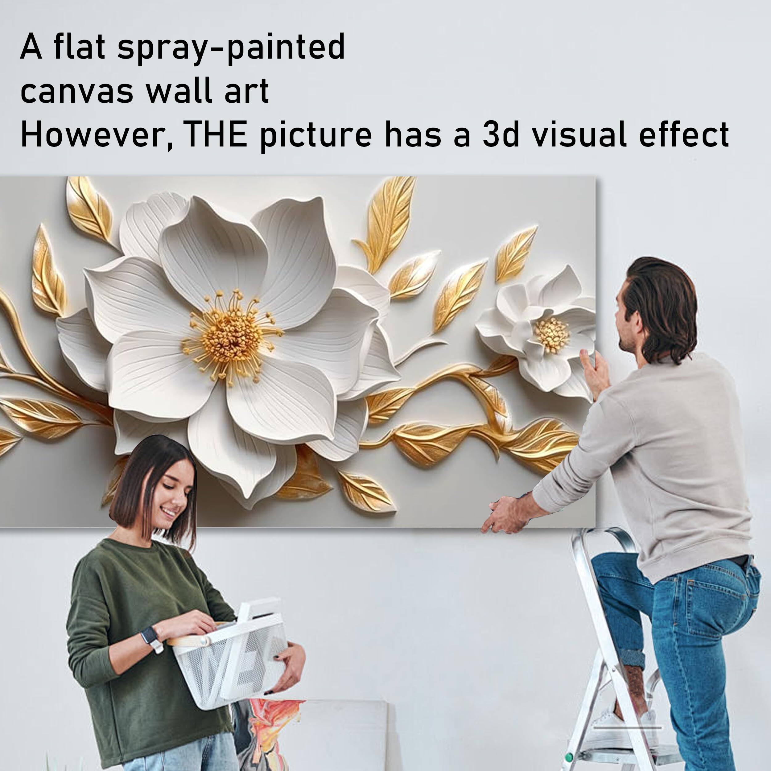 A flat spray-painted canvas wall art. However, the picture has a 3D visual effect.