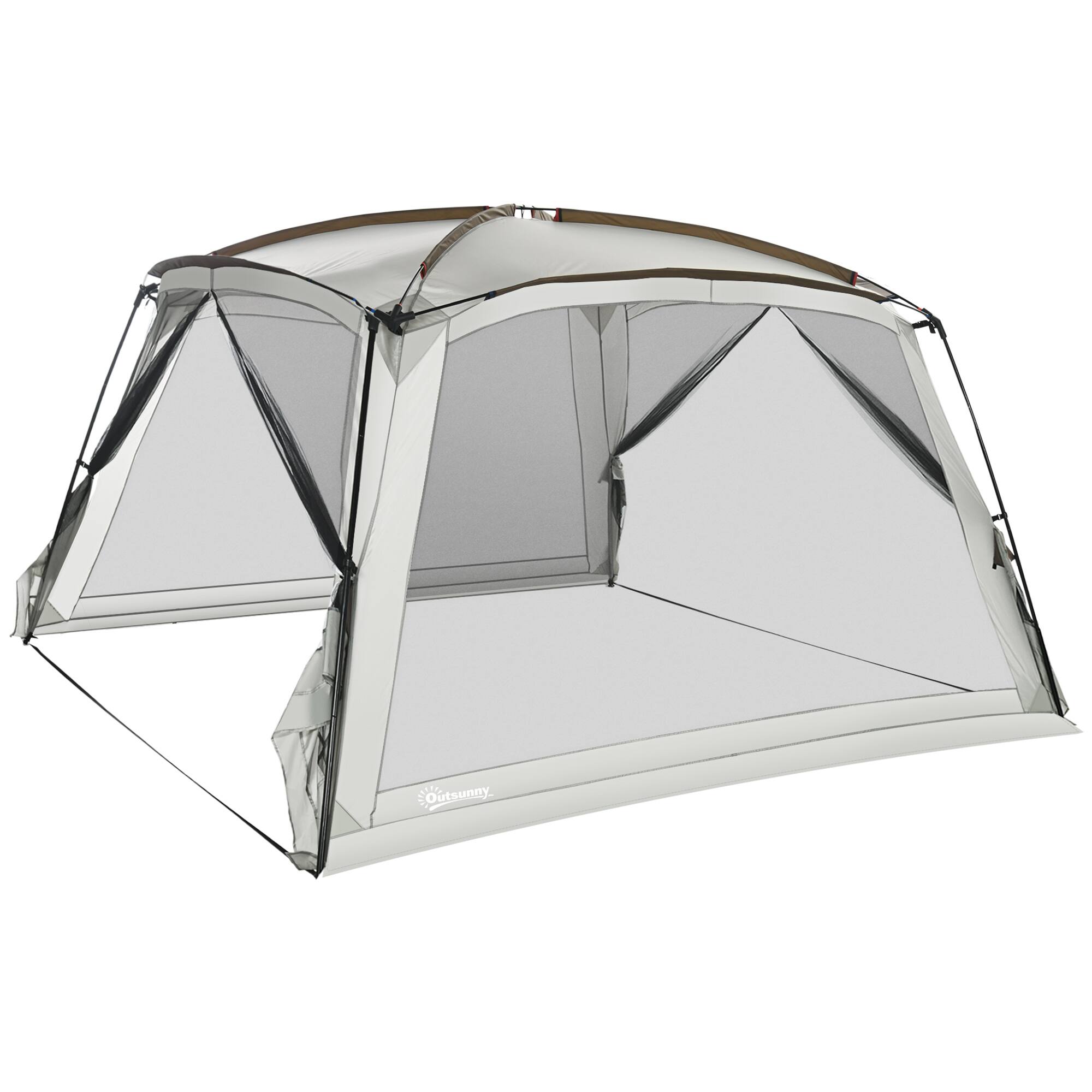 Outsunny - x 12' Screen House, UV50+ Screen Tent with 2 Doors & Carry Bag for Outdoor Camping Activities - White