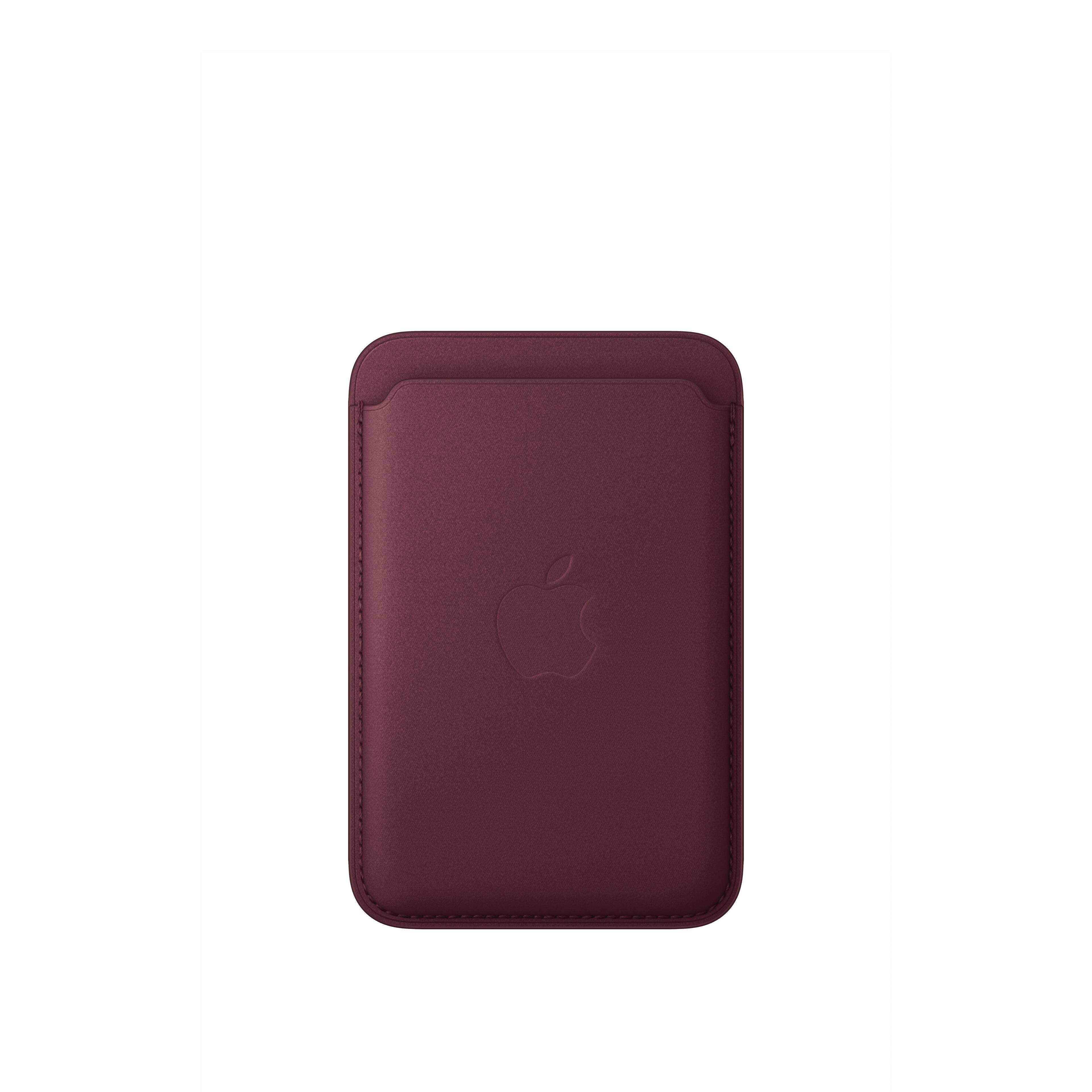 Front. Apple - iPhone FineWoven Wallet with MagSafe - Burgundy.