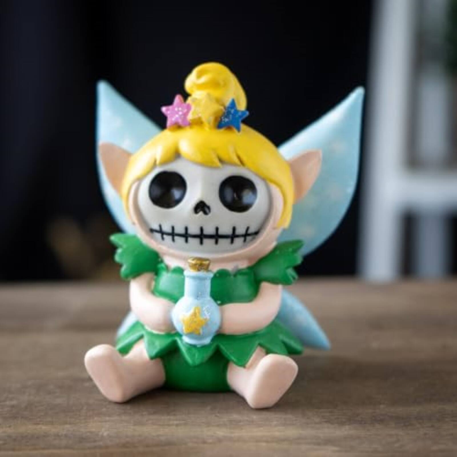 Alt View 2. Pacific Trading - Tinker Bell Furrybones Collectible Figurine Skeleton Figurine in Magical Fairy Costume with Blue Magical Potion 3 Tall - Green.