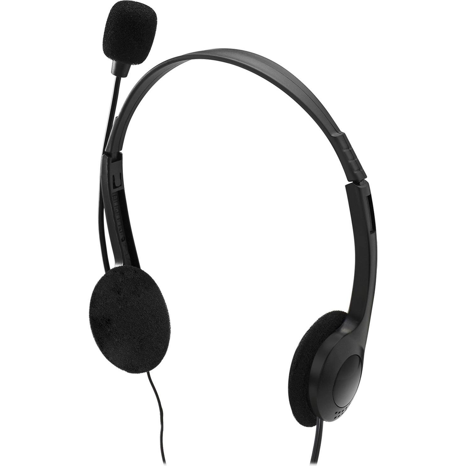 Alt View 3. Adesso - Adesso Xtream H4 - 3.5mm Stereo Headset with Microphone - Noise Cancelling - Wired- 6 ft cable- Lightweight - Works with - Black.