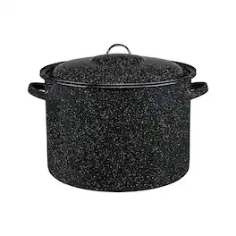 Granite Ware - Graniteware 21-Quart Stockpot, Nonstick Porcelain Non-Reactive - Speckled Black