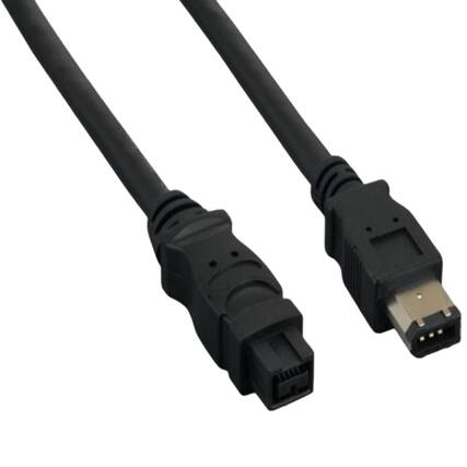 Front. Sanoxy - 6ft IEEE 1394b FireWire 800 9-pin to 6-pin, Black - Black.