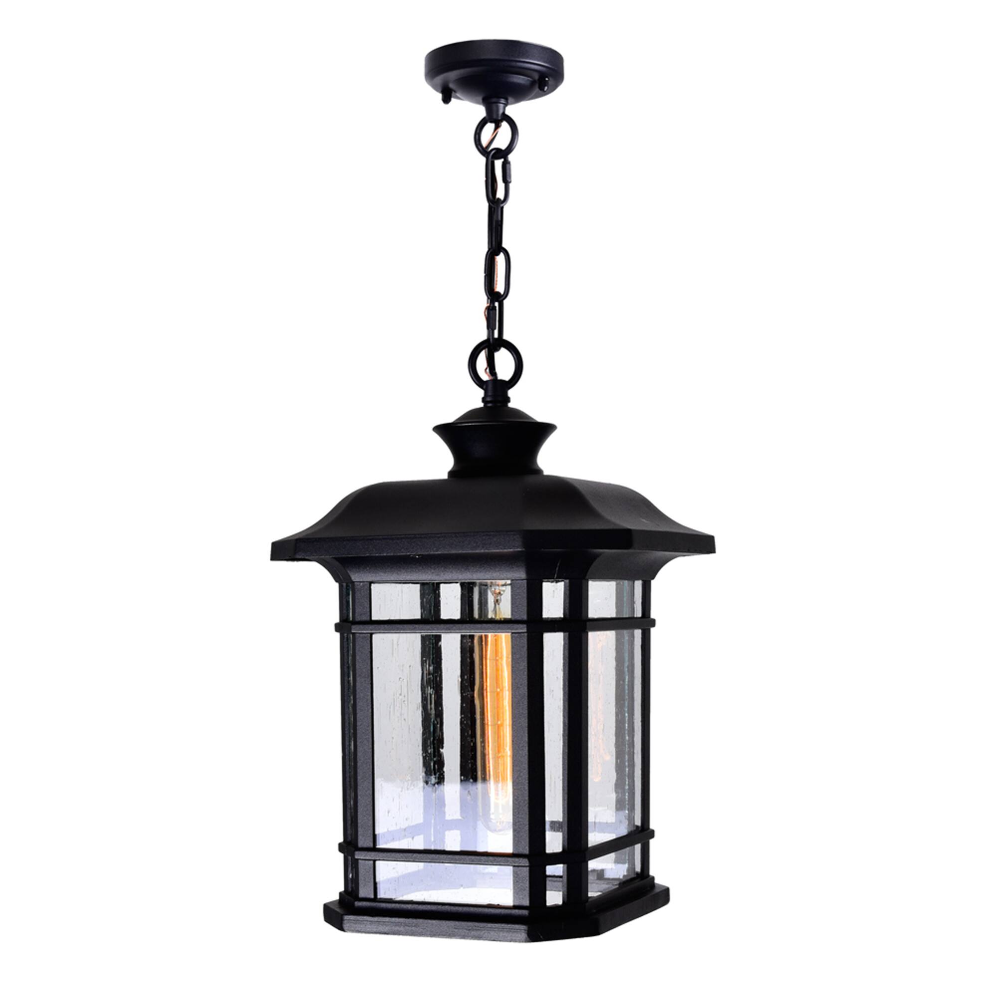 Back. CWI Lighting - Blackburn 1 Light Outdoor Black Pendant - Black.