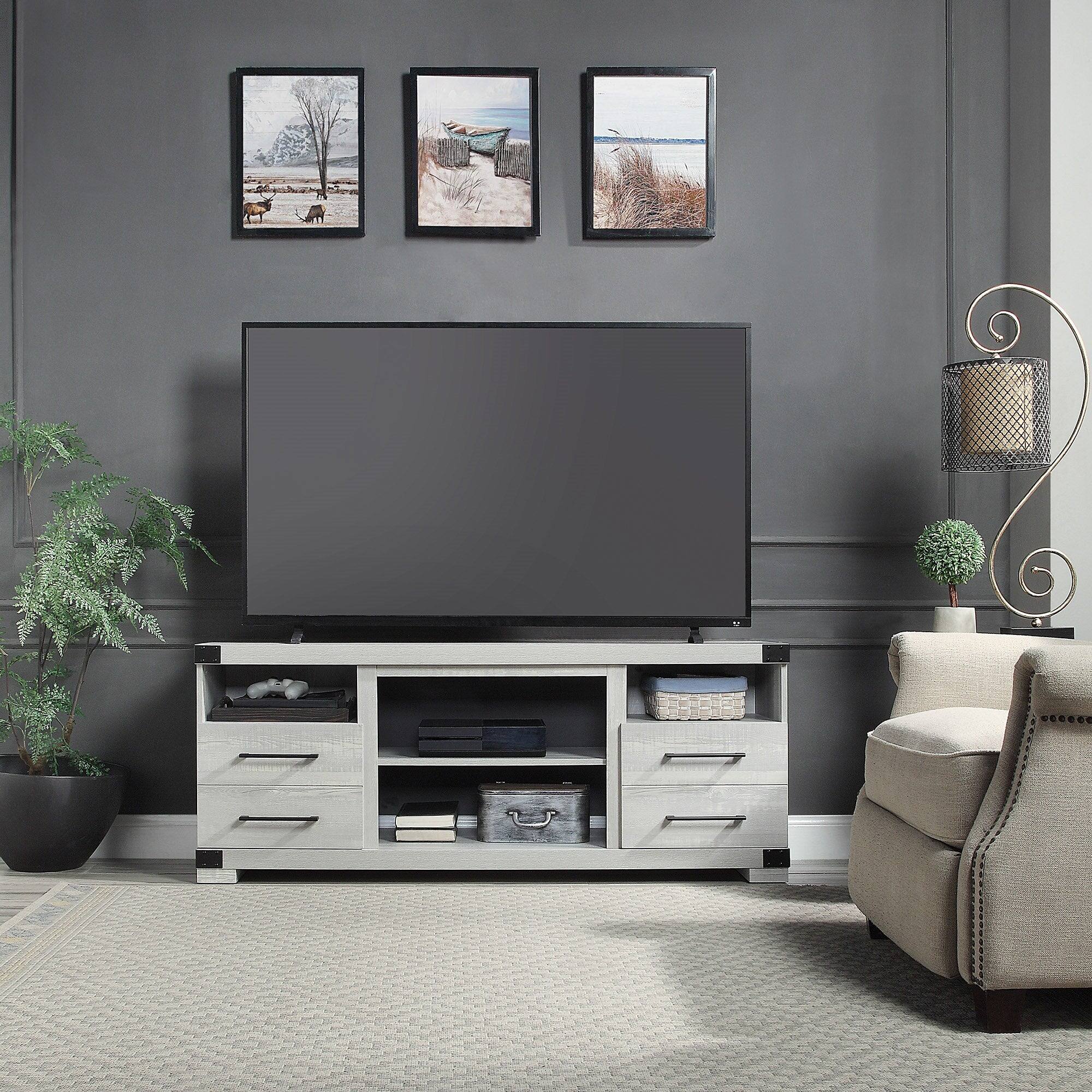 Left. Manhattan Comfort - Richmond Industrial Traditional 60" TV Stand in Gray - Gray.