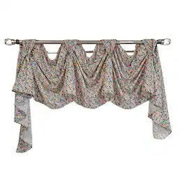 RLF Home - 3" Rod Pocket High Quality Fabric Petite Flower 3-S Victory Swag for Windows 54" x 15" - Multi
