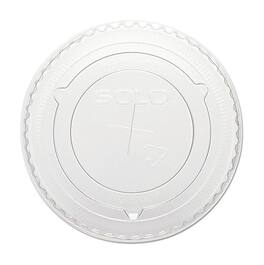 Solo - Straw Slot Plastic Cold Cup Lids, 10 oz., Clear, 100/Pack - White