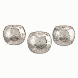 Amber Sporting Goods - Champagne Etched Diamond Handmade Glass Votive Candle Holders for Wedding & Home Décor (Set of 3, Large)