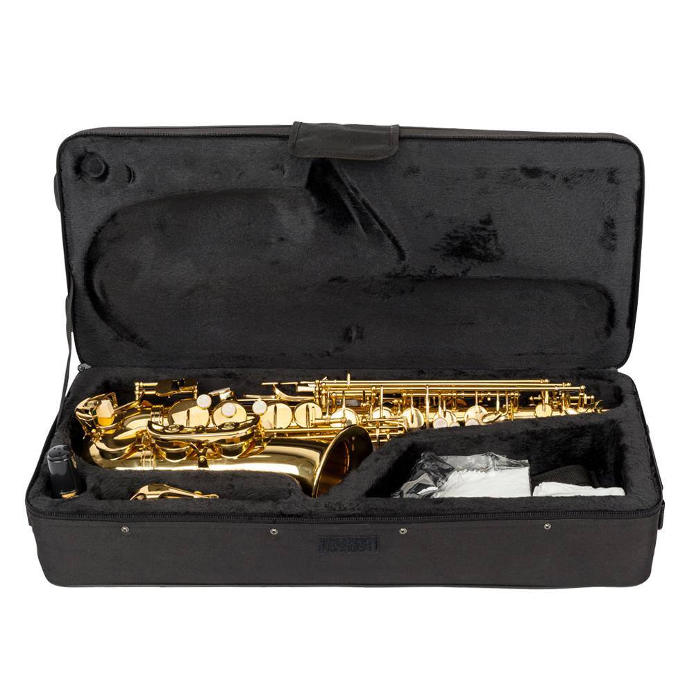 Alt View 3. Winado - Alto Saxophone Drop E Flat Brass Sax Beginner Sax Full Kit with Mouthpiece, Carrying Case, Gloves, Cleaning Cloth Bar, D.