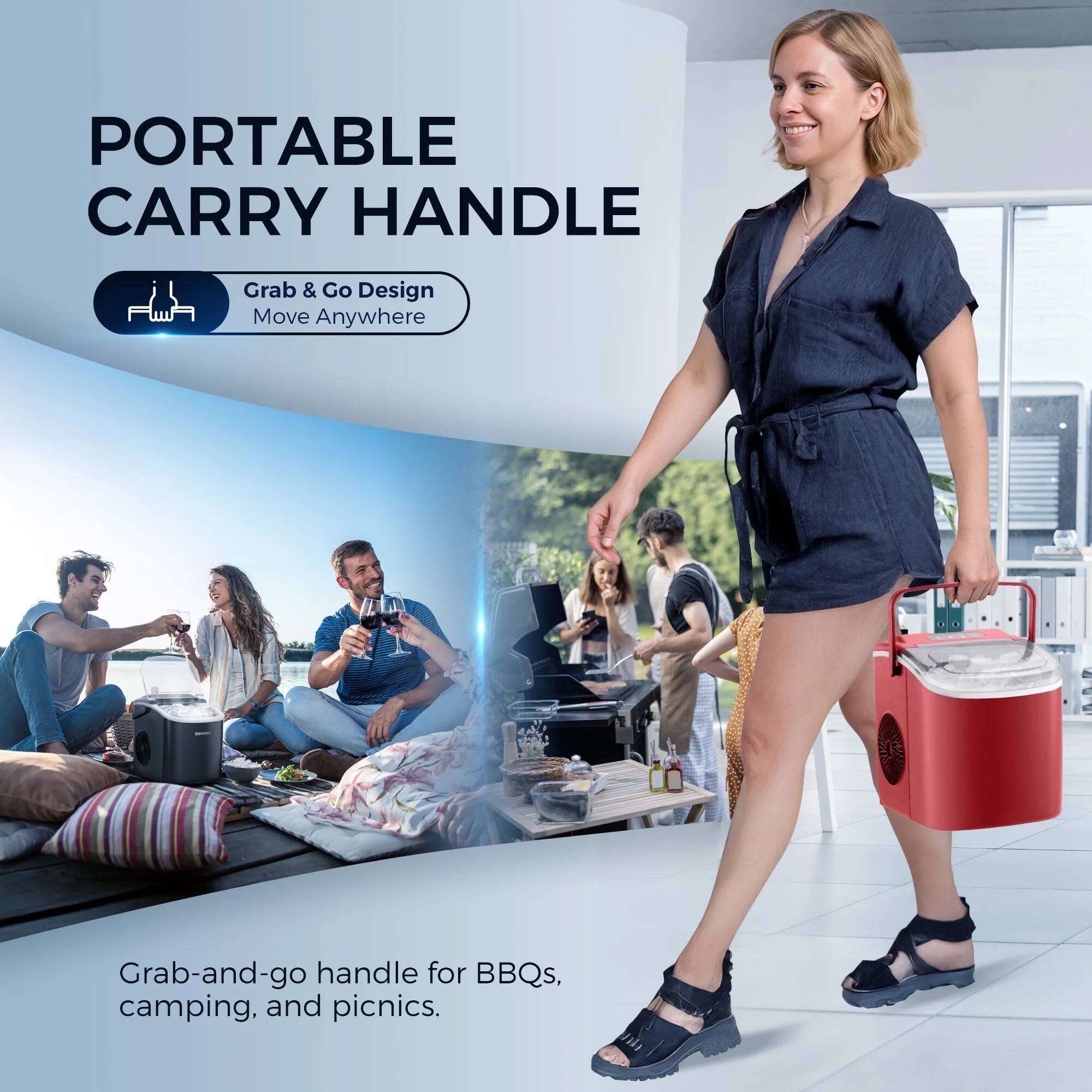 PORTABLE CARRY HANDLE

Grab & Go Design  
Move Anywhere

Grab-and-go handle for BBQs, camping, and picnics.
