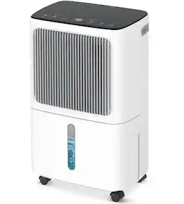 GlowWise - 2500 Sq.Ft Dehumidifier 34 Pints/Day w/Drain Hose – 3 Modes, Smart Humidity Control & 24HR Timer for Basement/Bedroom - White