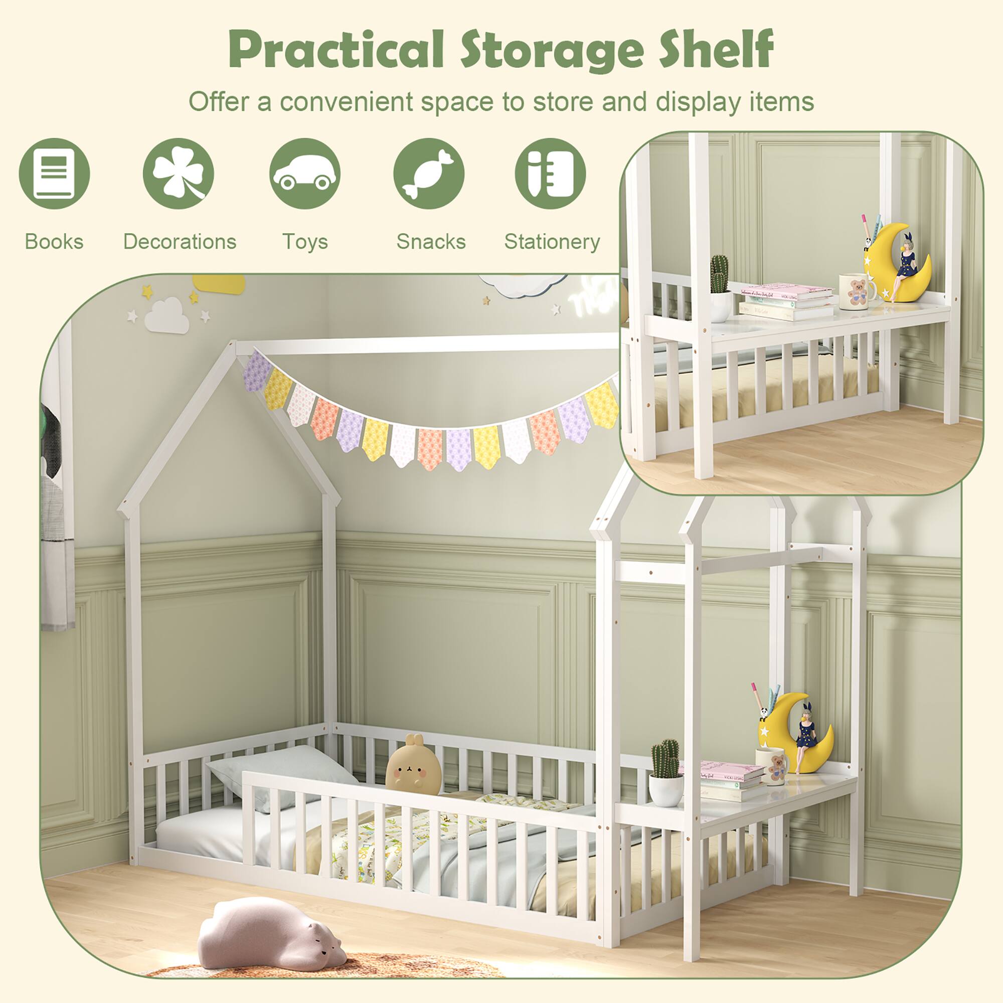 Practical Storage Shelf Offer a convenient space to store and display items Books Decorations Toys Snacks Stationery
