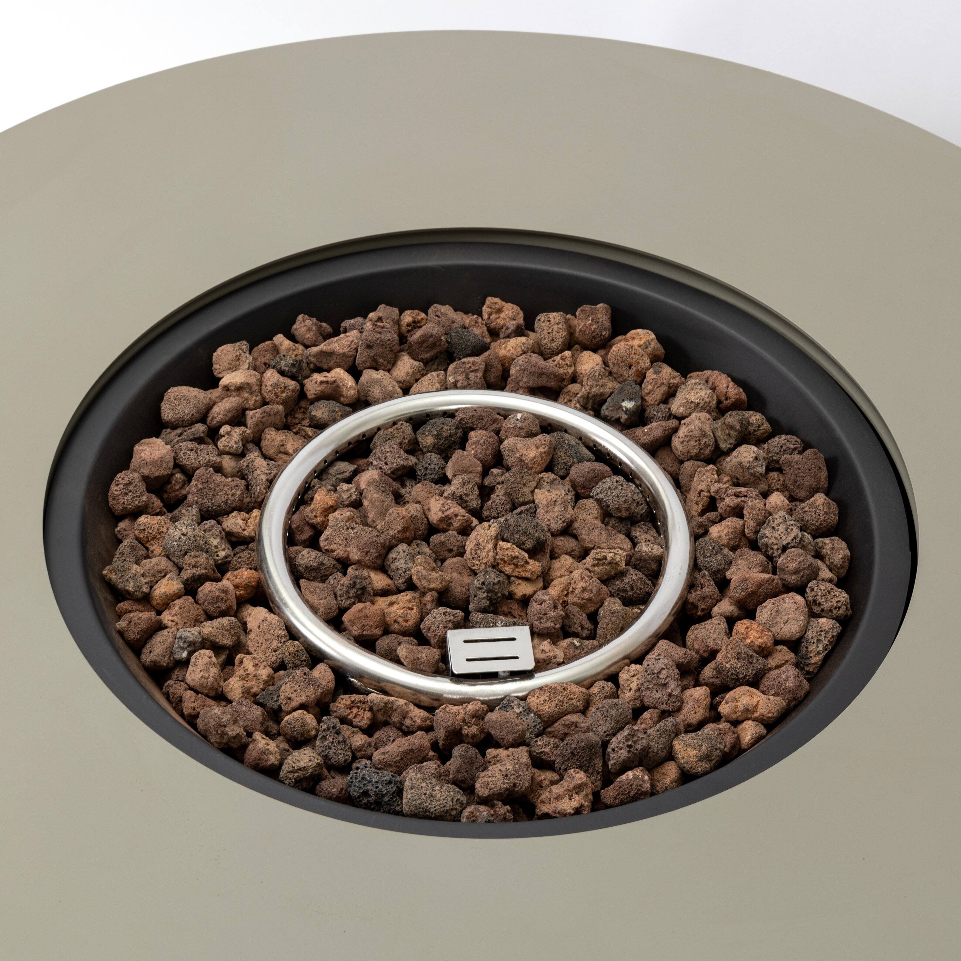 Alt View 2. PexFix - 36" Round Propane Fire Pit Table, 50,000 BTU Outdoor Heater with Push-Button Ignition for Patio - Grey.