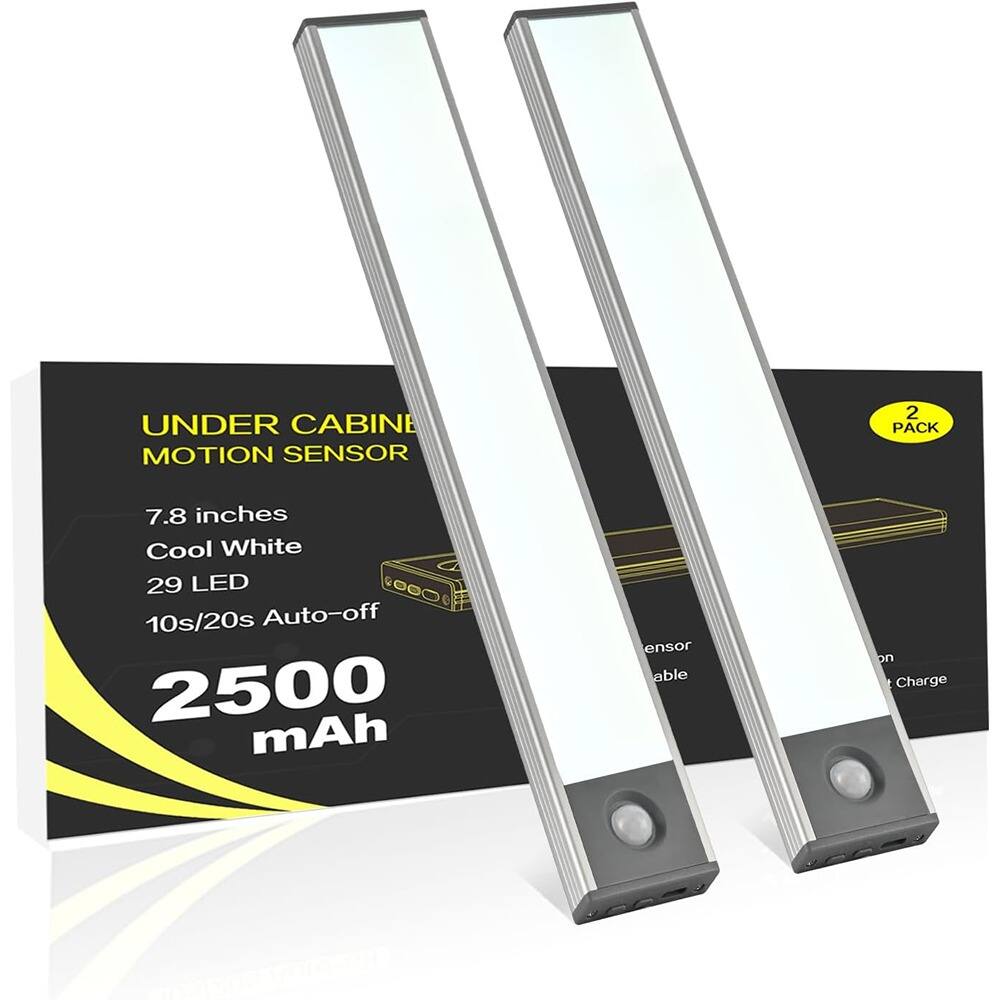 ACJPR - 2-Pack Under Cabinet Motion Light – 2500mAh, Rechargeable, White
