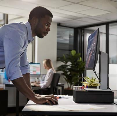 Alt View 2. HP - 2025 Elite 805 Mini PC Desktop, AMD Ryzen 5, Ultra-Quiet, 16GB RAM, 512GB SSD, Dual 4K, USB-C - Black.