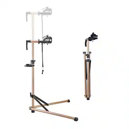 VEVOR - Bike Repair Stand, 88 lb Heavy-duty Bicycle Work Stand with 41.3-59.8 in Adjustable Height & Magnetic Tool Tray - Champagne Gold