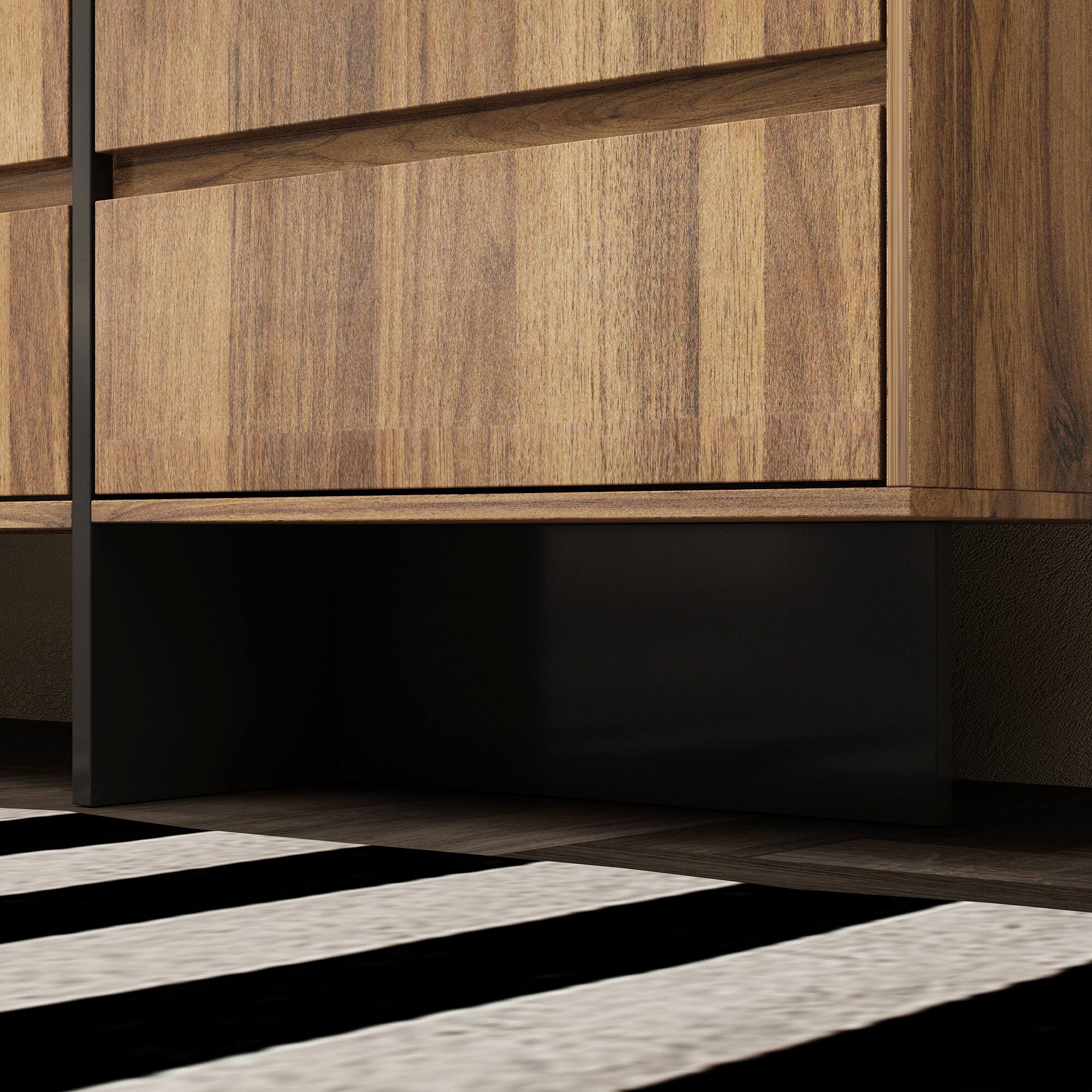 Alt View 2. Famapy - Famapy Horizontal Dresser with 12 Drawers: Wood - Grain Finish & Silent Slides for Ample Storage - Brown.