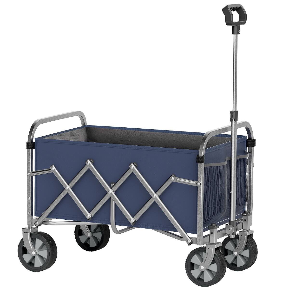 Alt View 4. Loheer - Loheer Foldable Wagon Cart Heavy Duty Collapsible Wagon with All Terrain Wheels for Camping Garden and Shopping.
