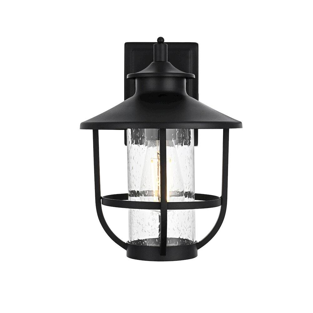 Back. Elegant Lighting - Tilton 7 inch Outdoor Pendant in Black - Black.