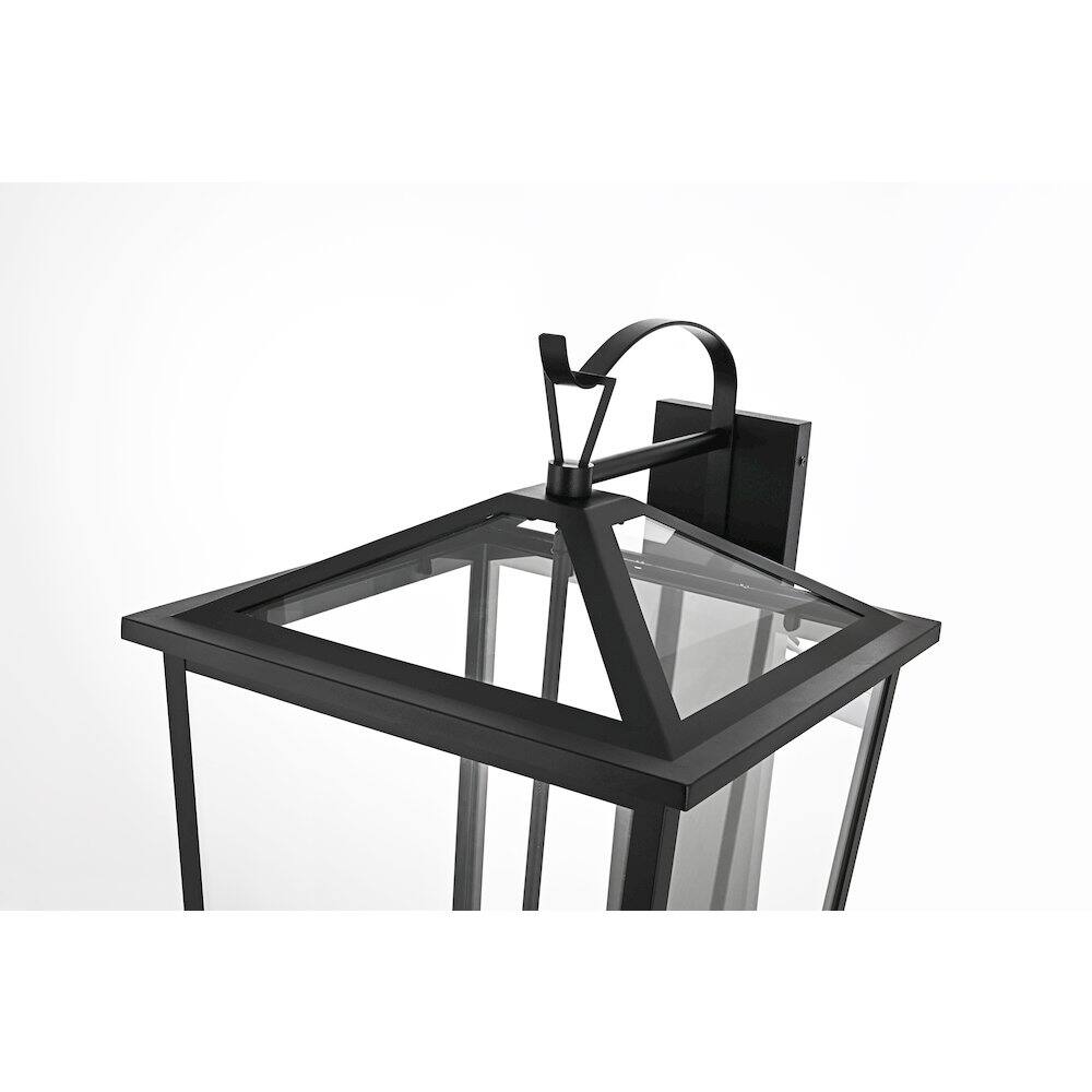 Alt View 3. Elegant Lighting - Frankford 16 Inch Outdoor Wall Sconce In Black - Black.