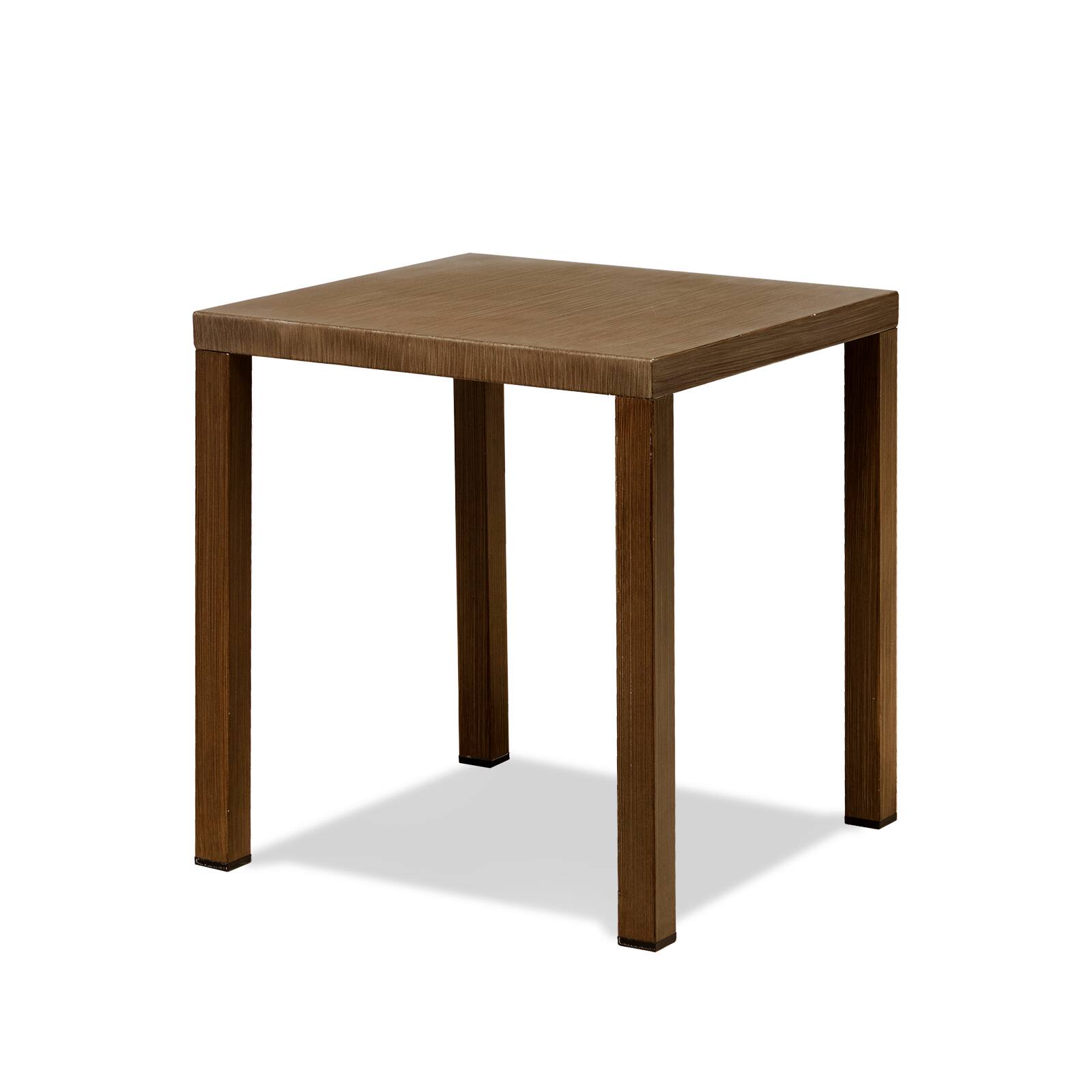 Angle. Mondawe - 20x20inch Outdoor Steel Square Side Table - Brown.