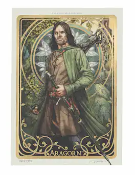 Weta Workshop - The Lord of the Rings Trilogy - Aragorn Limited Edition Art Card - COLLECTIBLES - Multicolor
