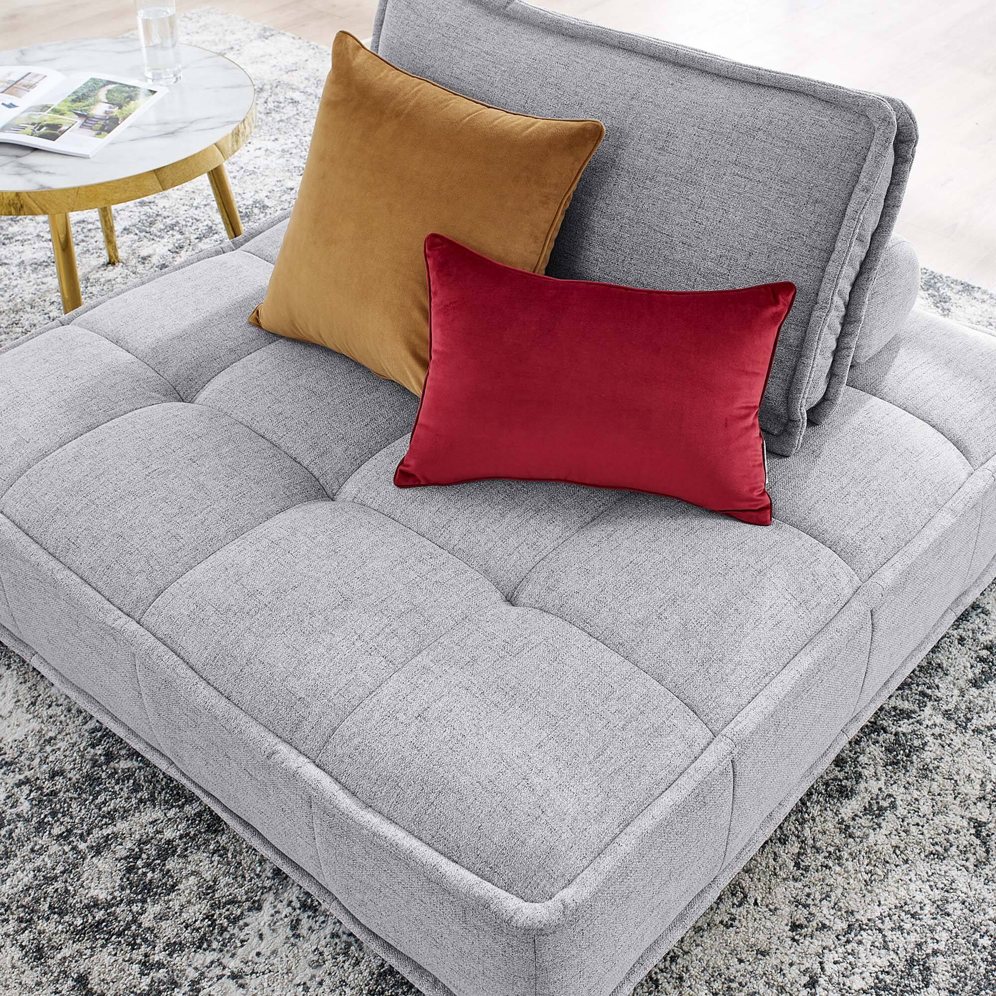 Back. Modway - Saunter Tufted Fabric Armless Chair by Modway - Light Gray.