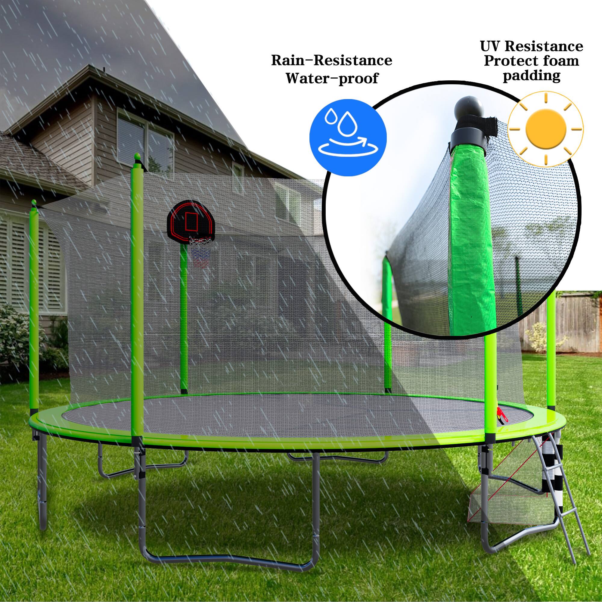 Rain-Resistance  
Water-proof  
UV Resistance  
Protect foam padding