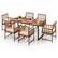 Alt View 2. Costway - 7 PCS Patio Dining Set Outdoor Acacia Wood Table with Soft Cushions Umbrella Hole - Natural + Black.