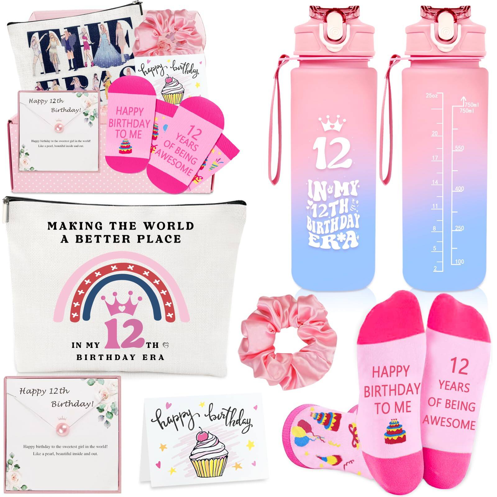 Fabibe - 8 Year Old Girl Gifts For Beautiful Teen Birthday Gift Ideas Daughter Sister Niece Granddaughter 8th Decorations Set - 12th Birthday Gifts