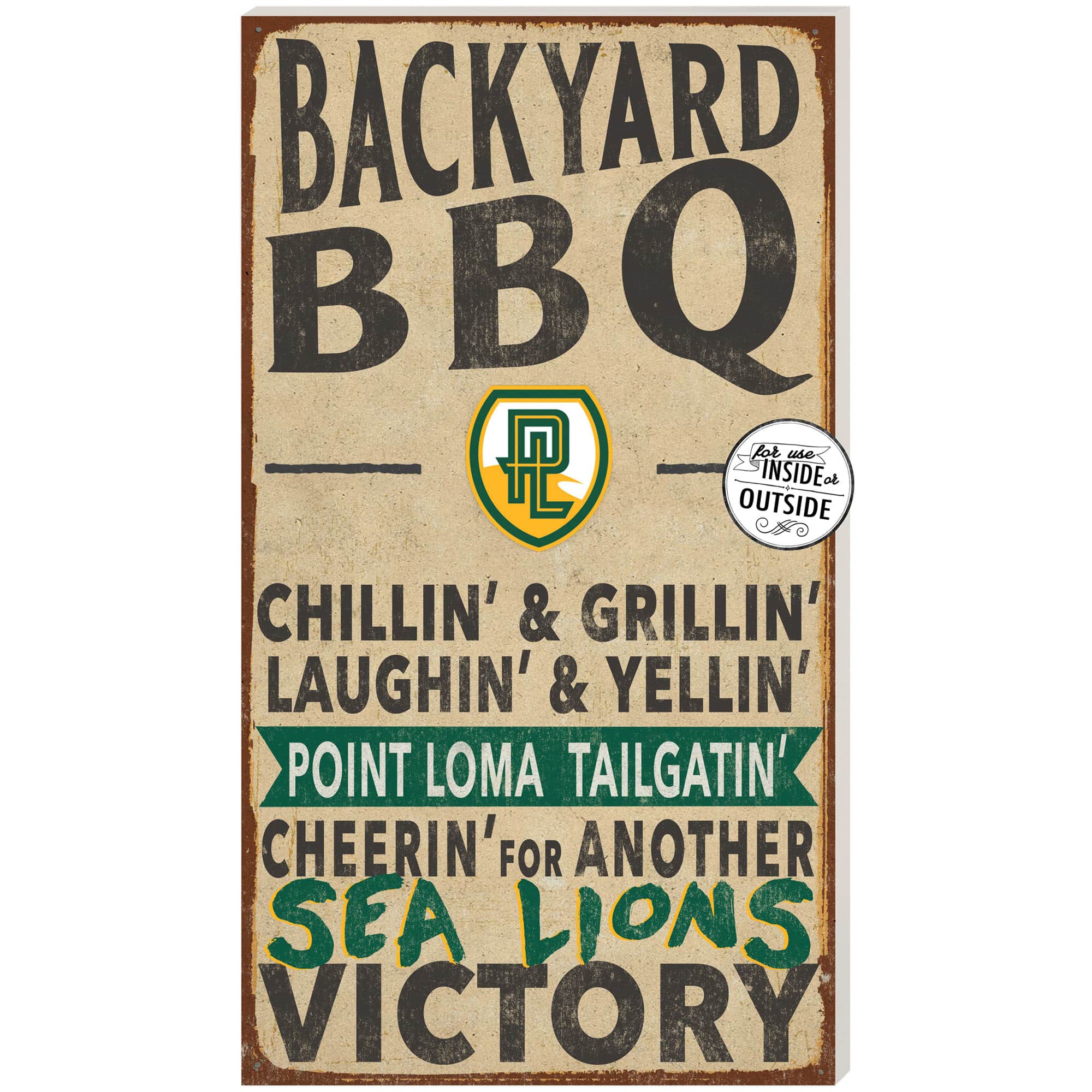 Jardine - Point Loma Sea Lions 11'' x 20'' Indoor/Outdoor BBQ Sign - Brown