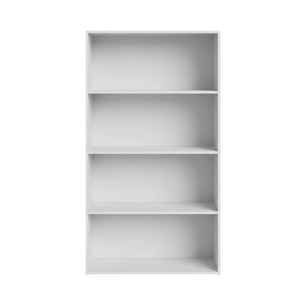 Back. FurniFact - Wooden bookcase with minimalist design for contemporary living spaces - White.