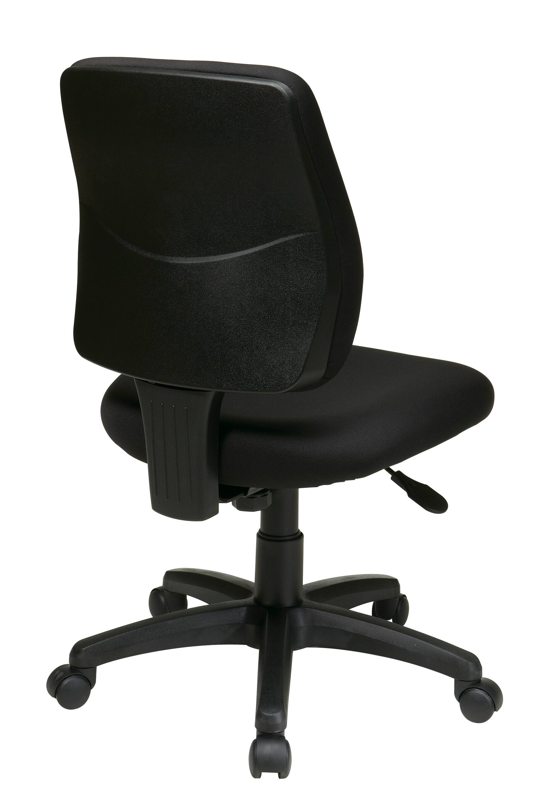 Back. Office Star Products - Deluxe Task Chair with Ratchet Back Height Adjustment without Arms - Coal.