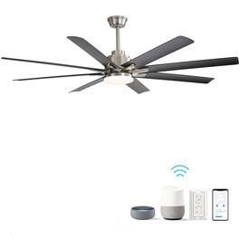 GOODSILO - 66 Inch Large Ceiling Fan with Dimmable LED Light & Remote, Reversible DC Motor - Nickel