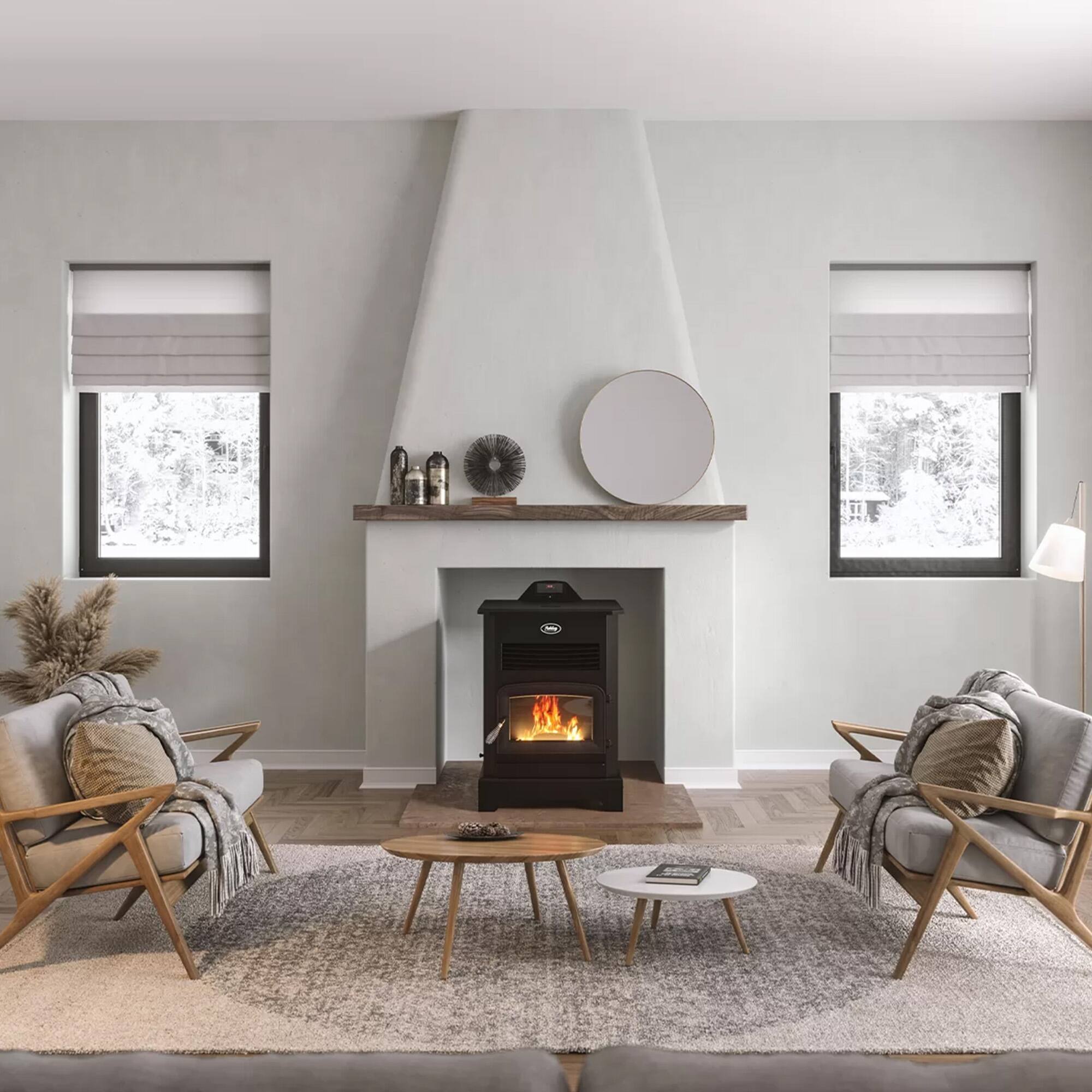 Alt View 6. Ashley Hearth Products - Ashley Hearth Pellet Stove Home Heater WiFi & Bluetooth Control, AP5622-W, Black - Black.