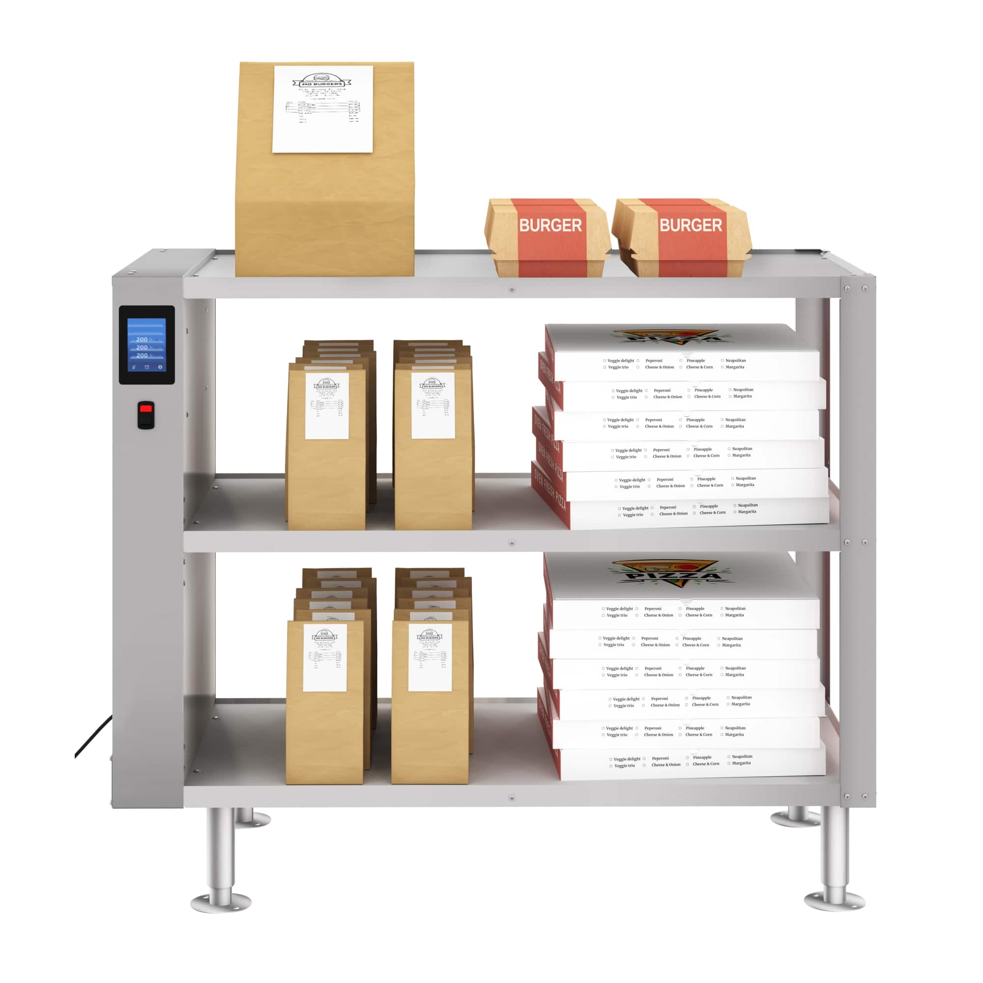 Koolmore - Three-Shelve Commercial Take Out Warmer Cabinet with Touch Screen in Stainless-Steel, UL and NSF Listed (KM-WSC-T3) - Silver