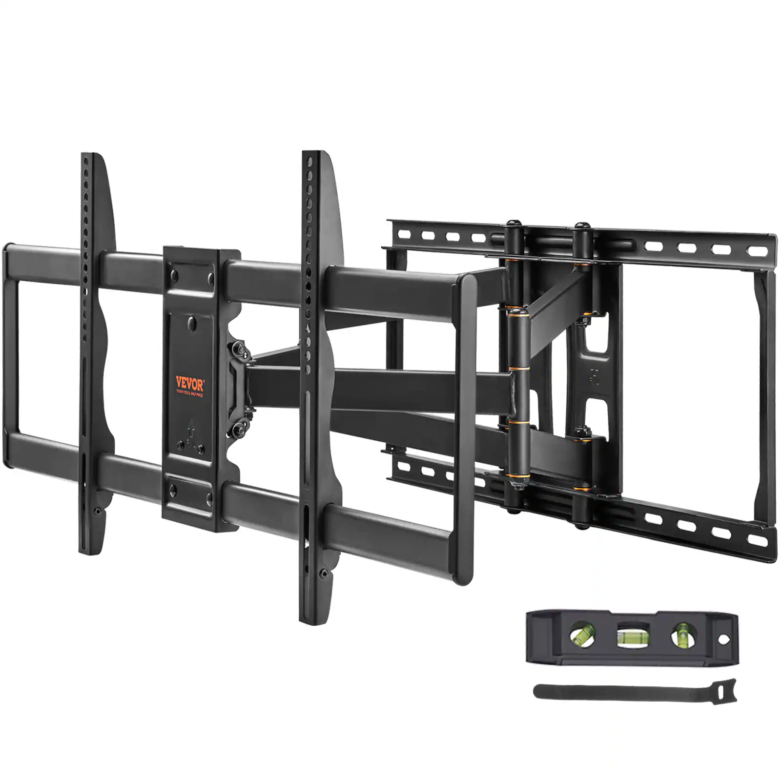 Front. VEVOR - Full Motion TV Mount Fits for Most 37-90 inch TVs, Swivel Tilt Horizontal Adjustment TV Wall Mount Bracket - BLACK.