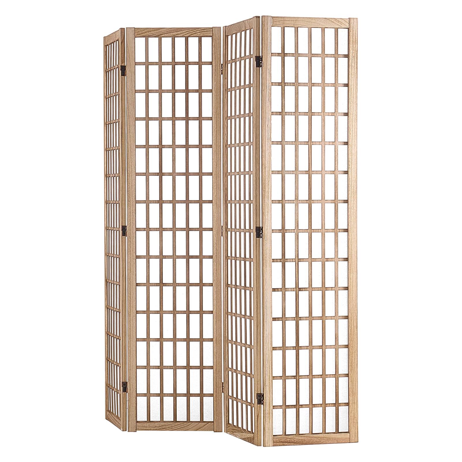 Alt View 5. VEVOR - Room Divider, 4 Panel Japanese Room Divider, Folding Privacy Screen Indoor, Portable Partition Dividers - Natural.