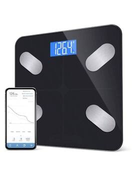 The Best Inks - Digital Bathroom Scale Body Weight, BMI, Body Fat, Muscle Mass, Scale with App Integration, 400 lbs, Black - Black, Bluetooth BMI Scale
