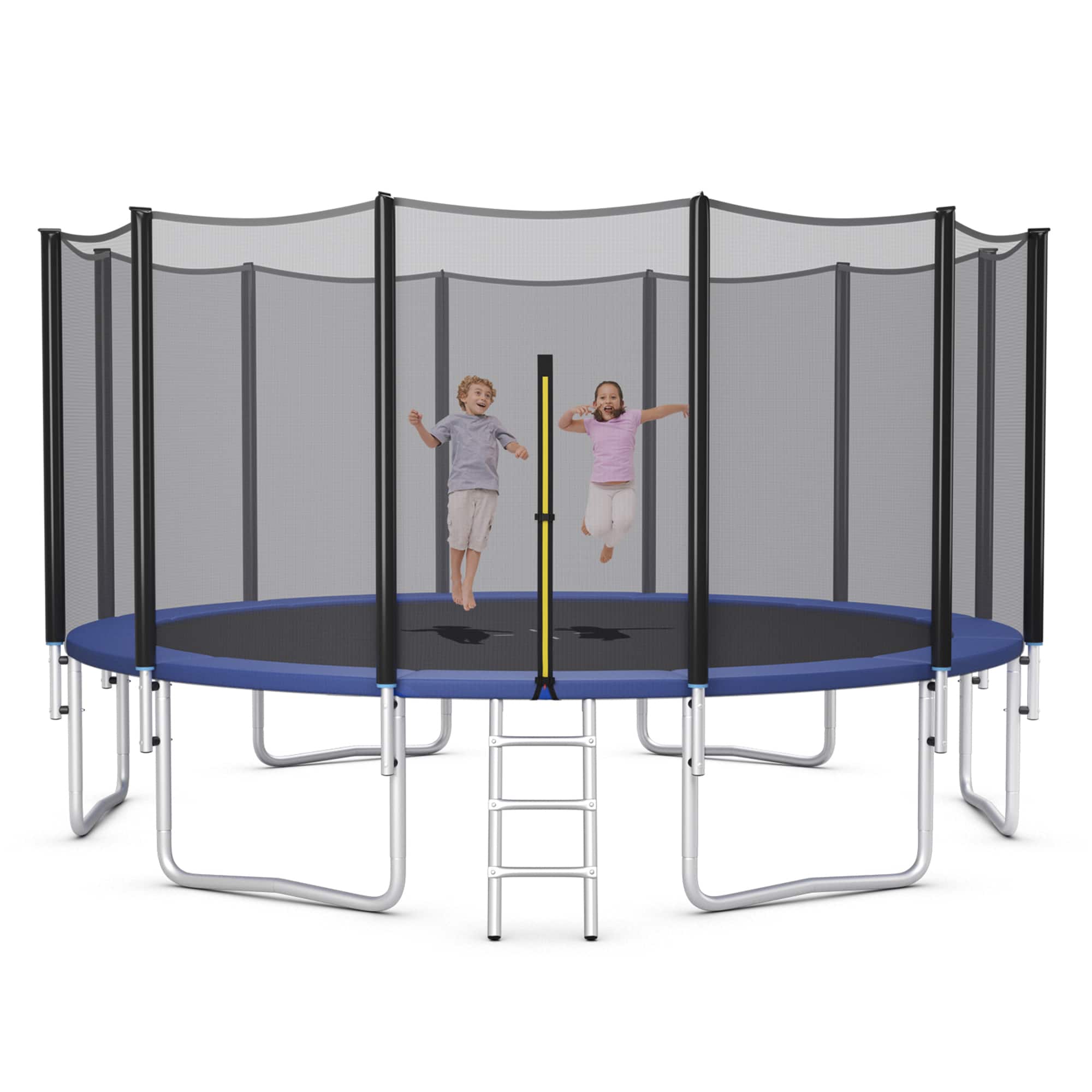 Gymax - 16 FT Outdoor Trampoline Bounce Combo W/Safety Closure Net Ladder - Black