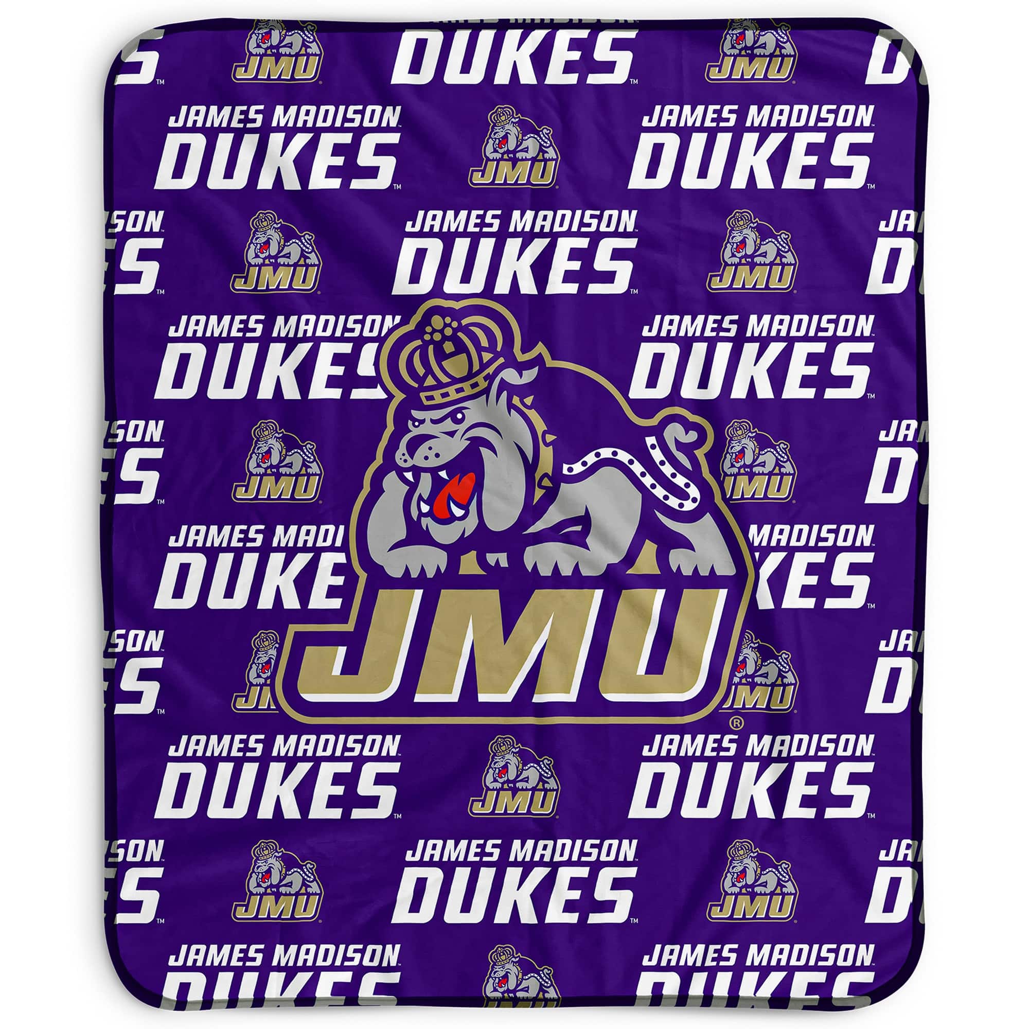 Pegasus - James Madison Dukes 50" x 60" Repeat Wordmark Fleece Blanket - Multicolor