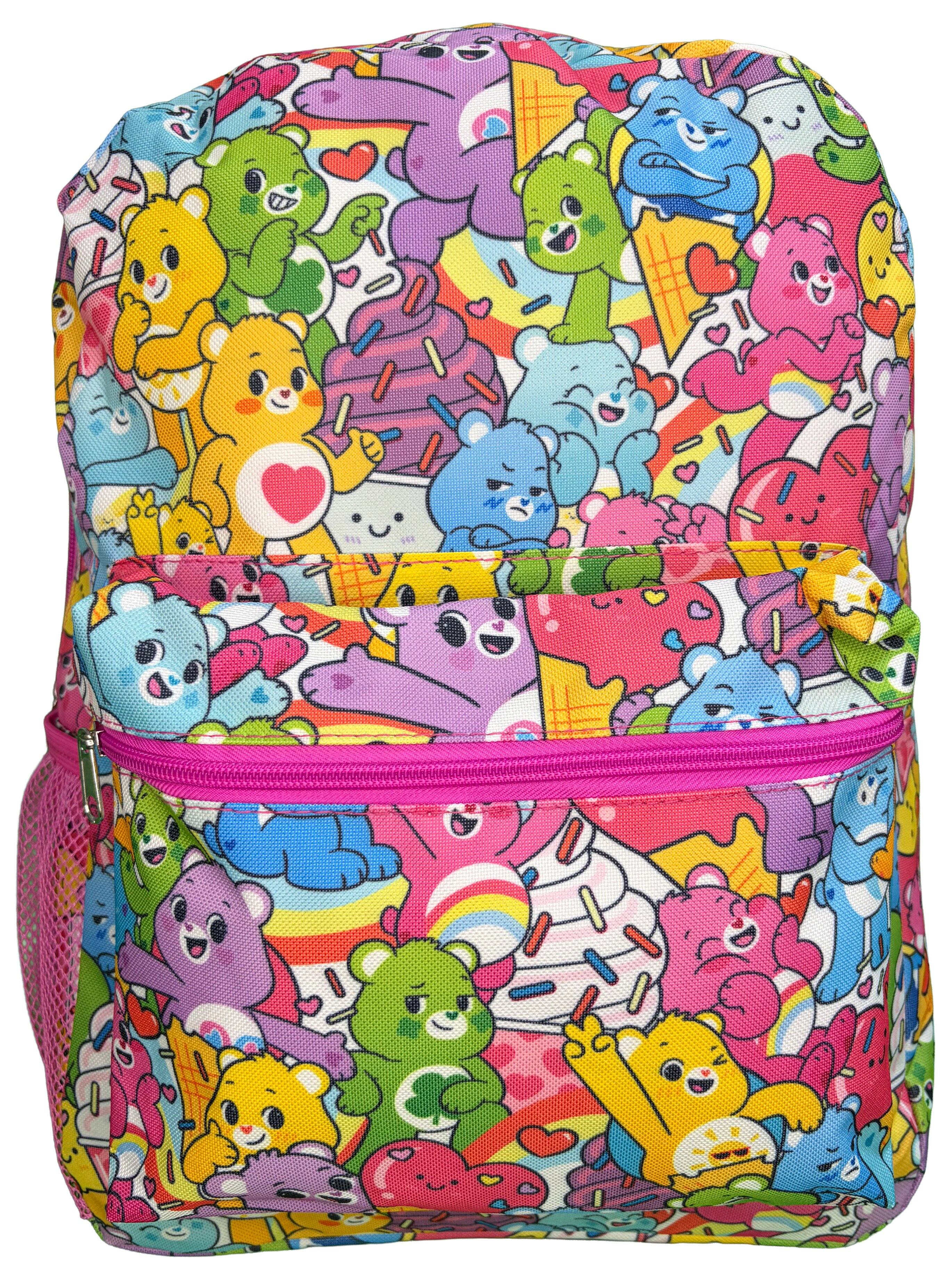 Alt View 1. Care Bears - Care Bears All Over Print Nylon Kids School Backpack 16", Colorful and Fun for Girls - Multicolored.