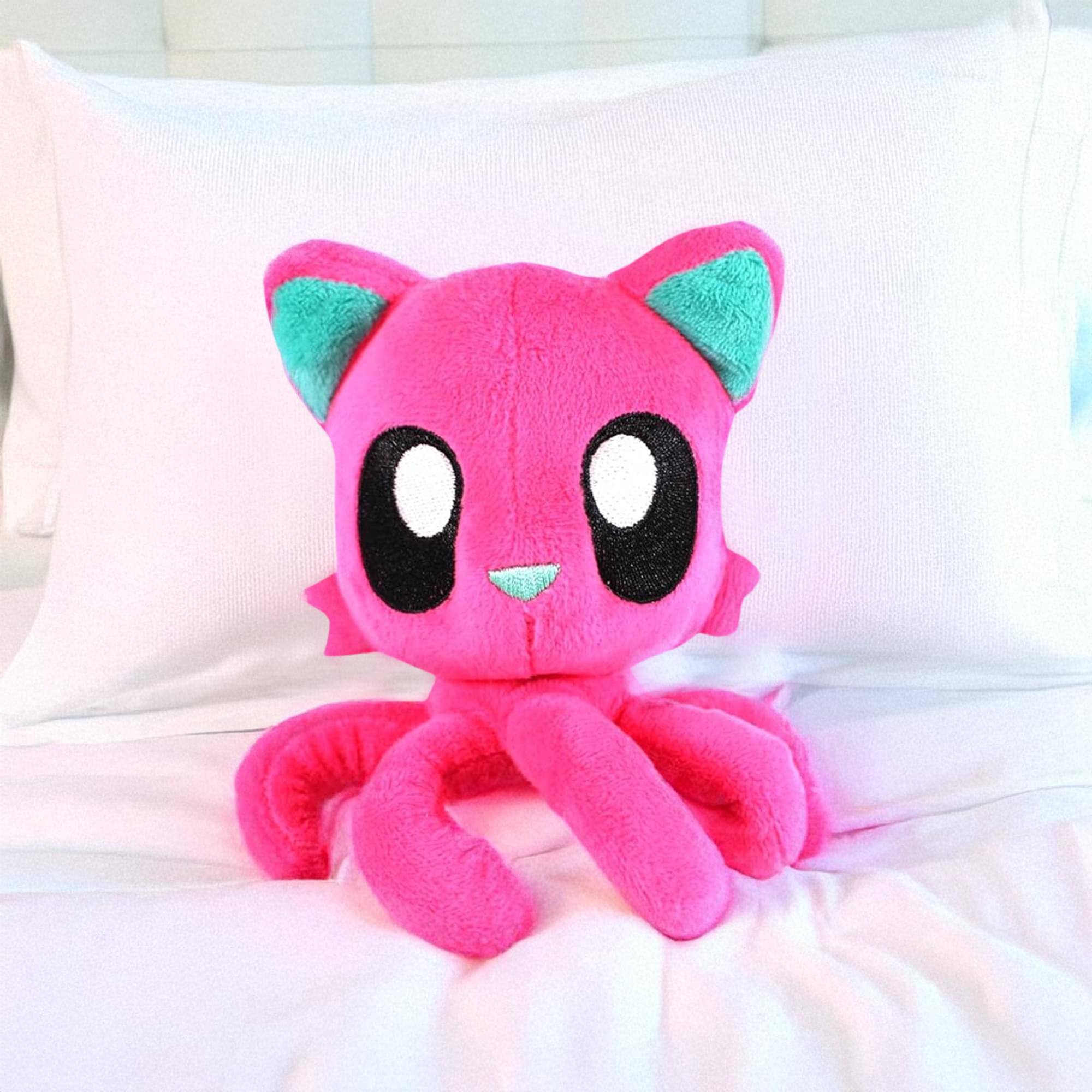 Alt View 3. Tentacle Kitty - Tentacle Kitty 6 Inch Magenta Plush - Pink.