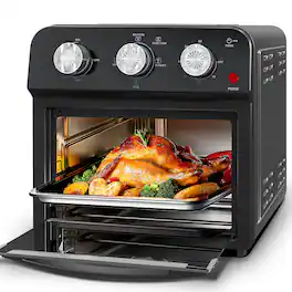 HOMLUX - 12.5 Quart Air Fryer Convection Toaster Oven 4 Cooking Modes 7-in-1 Multifunction with Roast Bake Toast - Black