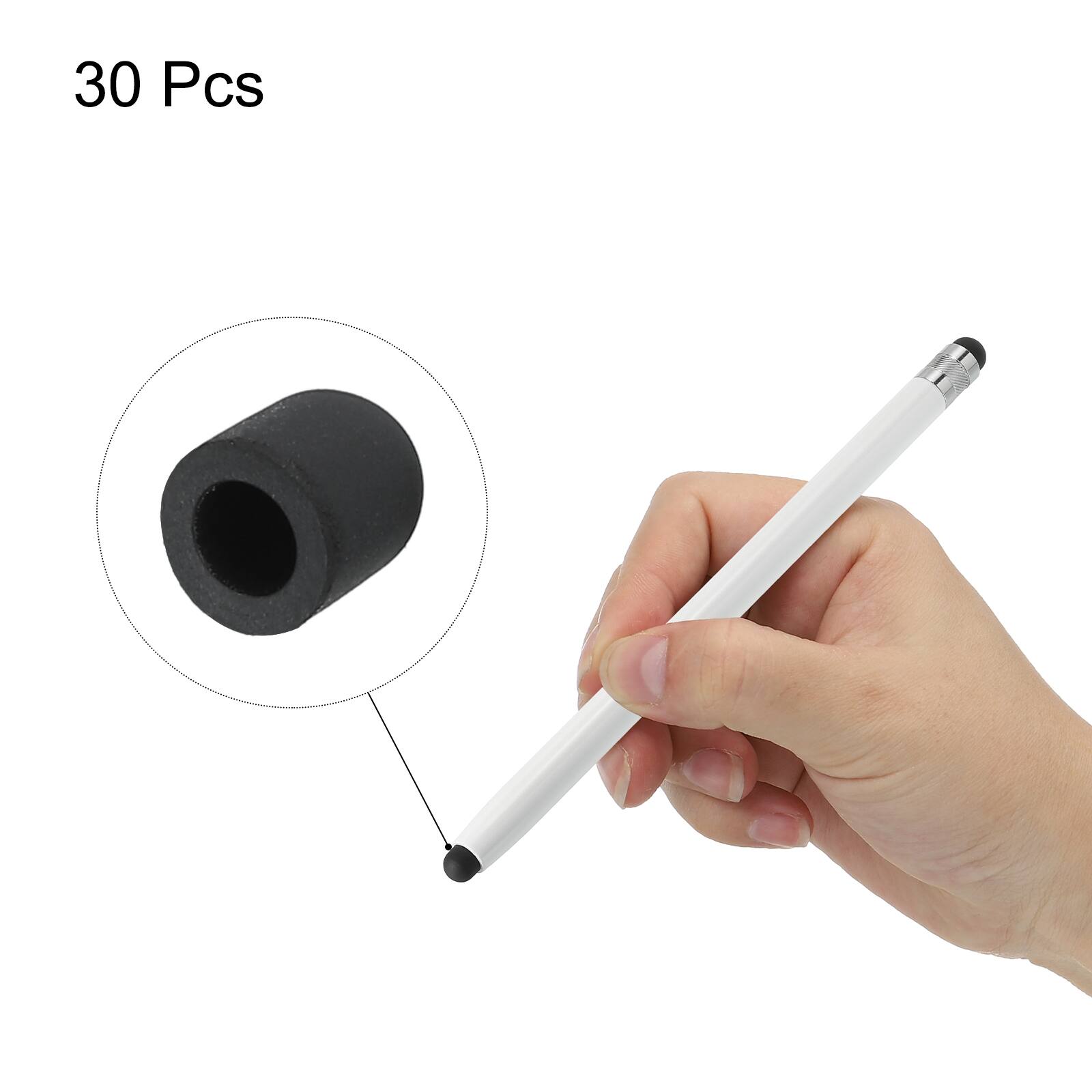 Alt View 2. Unique Bargains - 30pcs 5mm Stylus Pen Fine Tips Conductive Rubber Capacitive Touch Screen Pens Tip Soft Universal Replacement - Black.