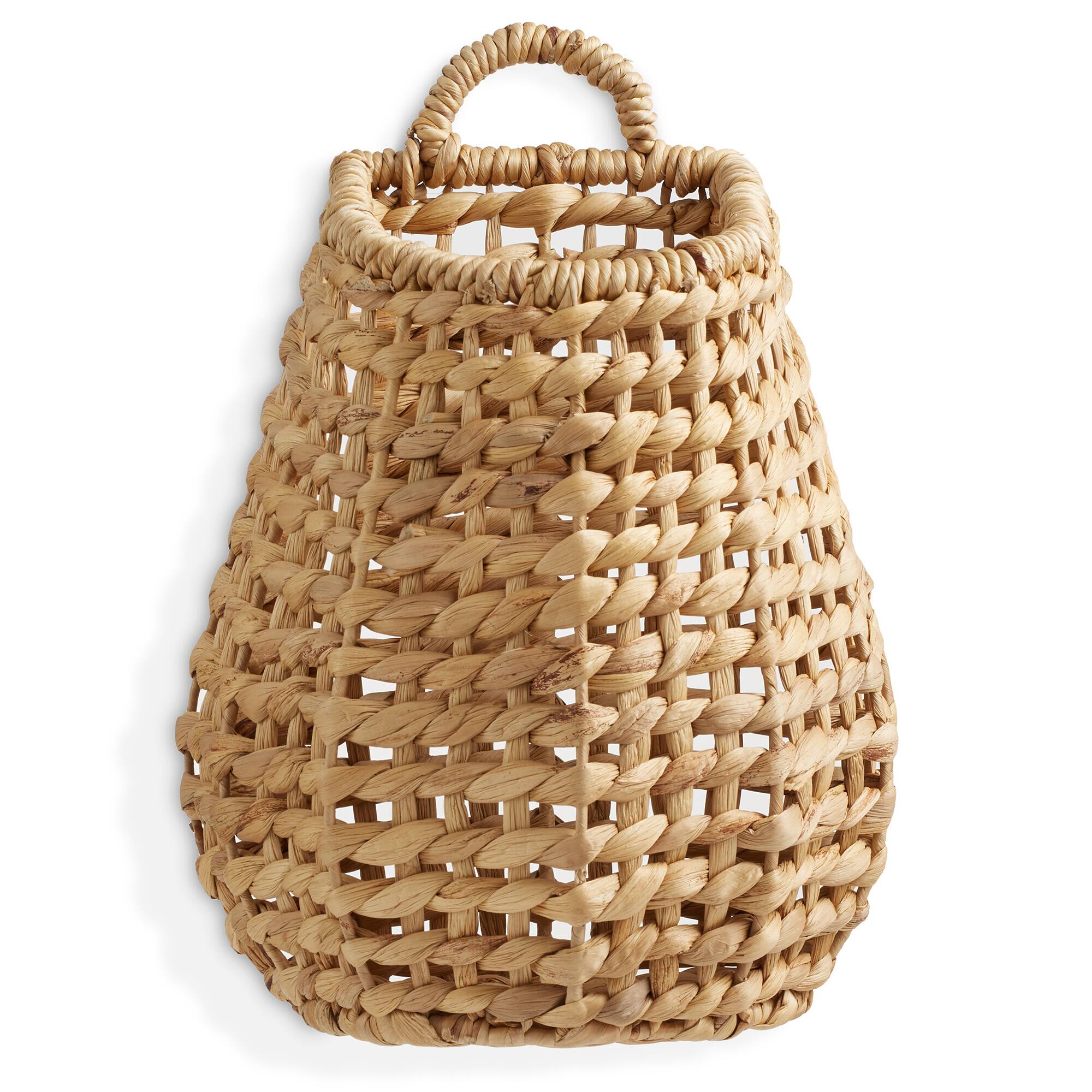 Alt View 2. Casafield - Open Weave Wall Hanging Basket - Hyacinth Plant and Flower Storage Bin - Natural.